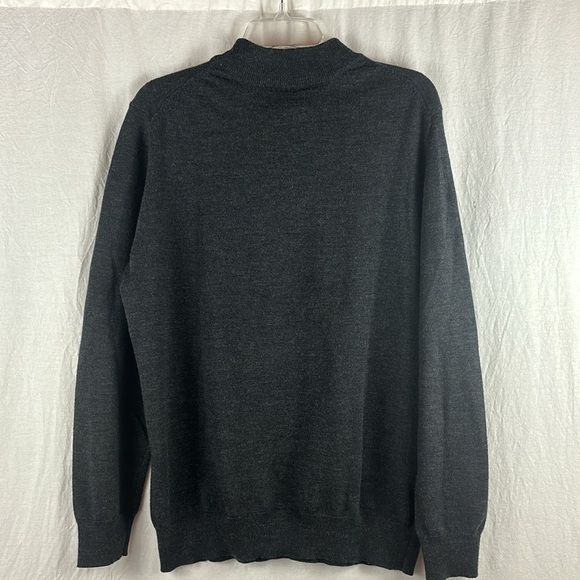 Men's Joseph Abboud Merino Wool Blend Gray Sweater - Picture 4 of 4